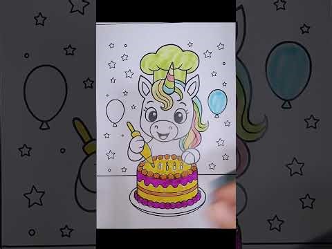 cute unicorn coloring pages ||Rainbow coloring pages ||easy coloring rainbow unicorn