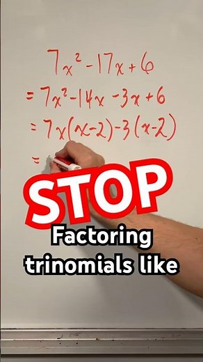 Stop factoring trinomials the hard way and do this instead #shorts