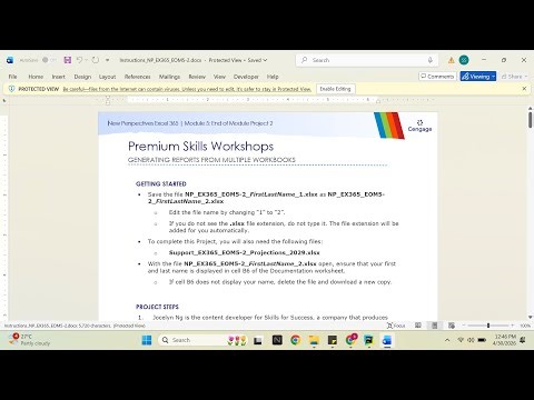 New Perspectives Excel 365 | Module 5: End of Module Project 2 Premium Skills Workshops