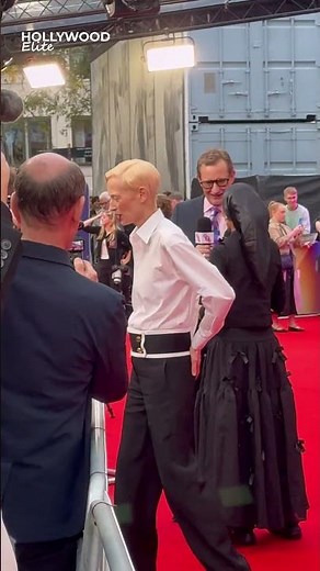 Tilda Swinton's Sleek Black Glam Arrival at Ballad of a Small Player Premiere at LFF