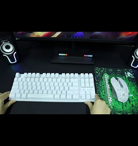 Wireless Gaming Keyboard and Mouse Combo,Rainbow Backlit Rechargeable 3800mAh Battery,87 Keys Mechanical Feel Ergonomic Waterproof Keyboard,RGB Gaming Mute Mouse and Mousepad for PC Gamers (Black)