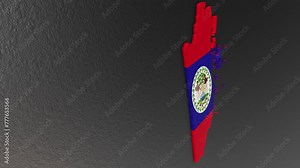 Belize map 3d. 3d map of Belize. Stock Video