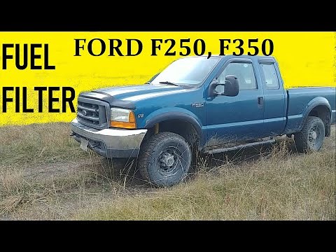 HOW TO REPLACE FUEL FILTER on FORD F250 F350 gasoline TRITON 5.4L V8 or 6.8L V10
