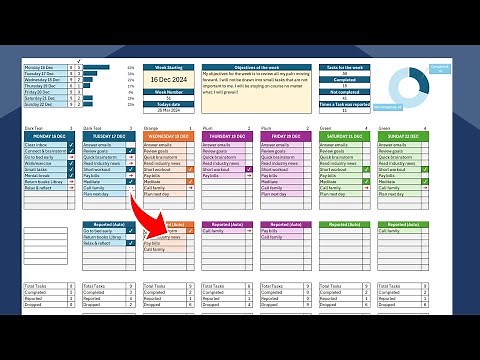 Weekly To-Do List with Automated Backlog in Excel | Planner | Built from Scratch #exceltutorial