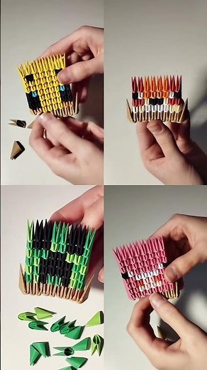 Minecraft mini origami pixel papercraft 👀 #minecraft #origami #papercraft