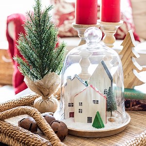 How to Make Mini Wooden Houses for a Farmhouse Christmas Cloche