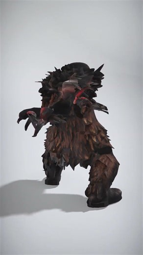 Monstrous Creature with Clawed Arms and Distorted Features - AI Rigged 3D Character