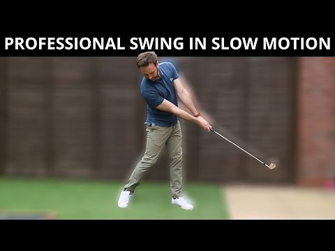 THE PROFESSIONAL GOLF SWING IN SLOW MOTION FACE ON CAMERA WEDGES, IRONS, FAIRWAY AND DRIVER - 240FPS