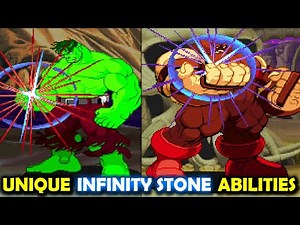 All Unique Character Abilities from Infinity Gems - Marvel Super Heroes - Fighting Collection