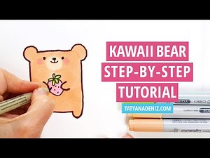 How to Draw Kawaii Bear Easy Step-by-step | Guided Drawing Tutorial