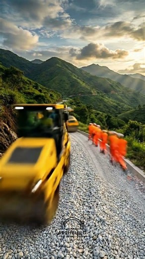 Satisfying Road Building Process: From Thick Mud to Perfect Pavement | ArchBuild Studio