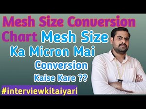 Mesh Size Comparision Chart।Sifter Sieve Ka Micron Mai Conversion Chart