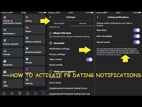 How to activate Facebook dating notification settings