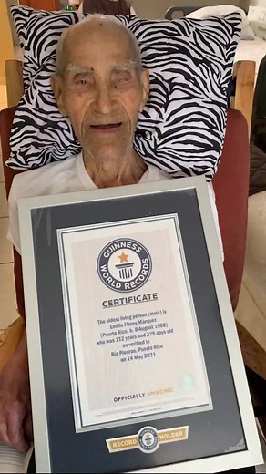 Puerto Rico's Emilio Flores Marquez has officially been confirmed by Guinness World Records as the world’s oldest person living (male) with a confirmed age of 112 years and 326 days, as of today. Congratulations Emilio! 🇵🇷 | Guinness World Records