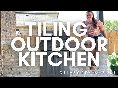 TILING our DIY OUTDOOR KITCHEN