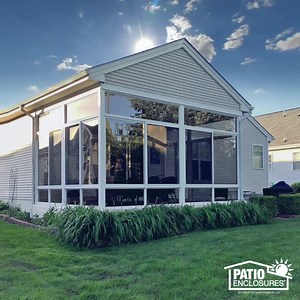 46 reactions | Do you love your deck, patio or porch but wish you were able get more use out of it? You may want to consider adding an enclosed porch to your home. Discover more about our enclosed porch options by viewing our different types here  https://bit.ly/3LRrPp7 | Patio Enclosures | Facebook