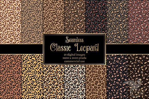 Leopard Skin Digital Paper, Seamless Cheetah Print Backgrounds (JPG, 12x12 Inches) - Etsy
