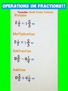How to solve fractions operations faster and Easy? 🤔 | Math Tricks Tutorial