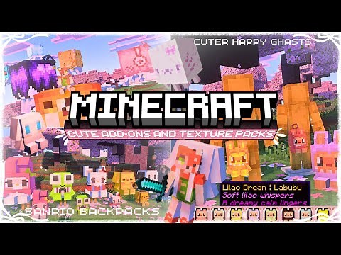 7 CUTE add-ons & texture packs Minecraft PE/BEDROCK 1.21+