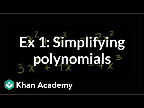 Example 1: Simplifying polynomials | Algebra I | Khan Academy