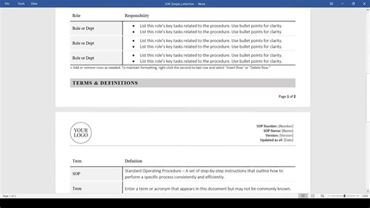 Simple SOP Template (word, PDF) | Standard Operating Procedure Template | Human Resources Business Document | Employee Work Guidelines - Etsy