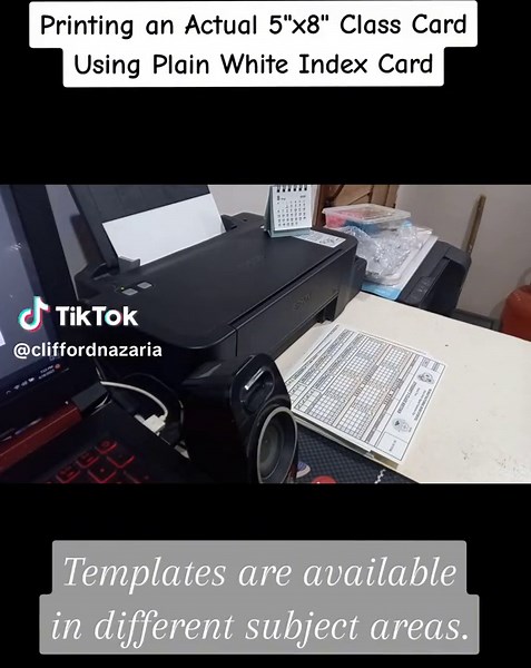 Printing 5x8 Class Card Using Plain White Index Card