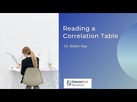 Reading a Correlation Table