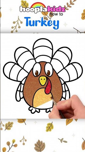Thanksgiving Turkey Drawing For Kids🦃 #shorts #drawing #hooplakidzhowto