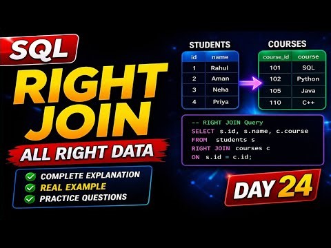 RIGHT JOIN सीखना चाहते हो? यह सबसे आसान तरीका है | SQL Day 24