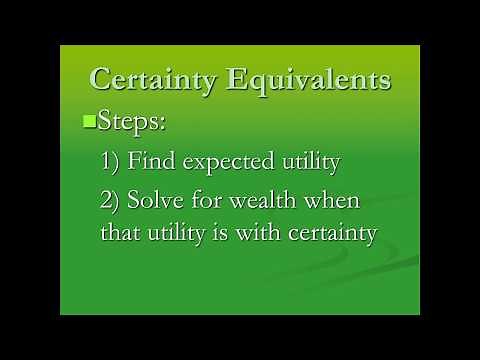 Certainity Equivalent (Economics)