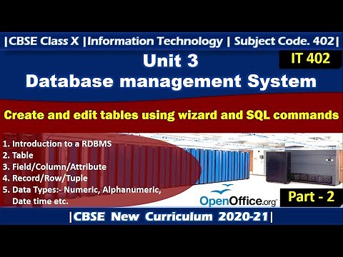 Create and edit tables using wizard and SQL commands |Part - 2| IT 402 | Class 10 | OpenOffice Base|