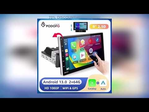 A must-have product! Podofo Car Stereo Radio 9'' 1din Android 13 Carplay Android auto Car Multimed