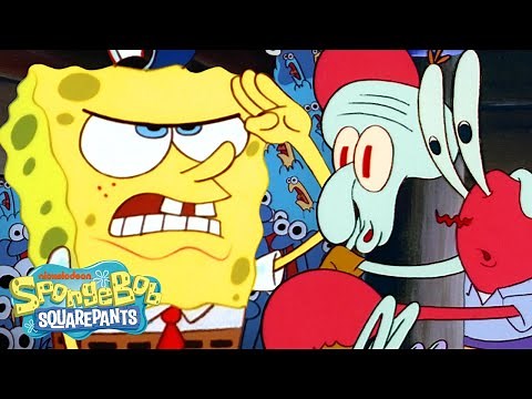SpongeBob Gets a Job at the Krusty Krab! 🍔 | Full Scene | @SpongeBobOfficial