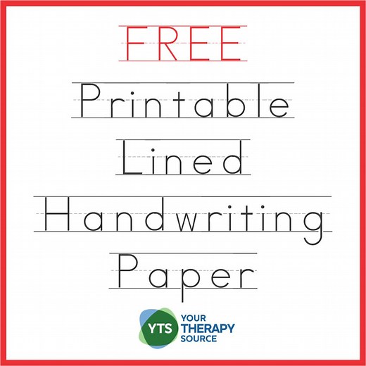 Handwriting Paper Printable - FREE - Your Therapy Source