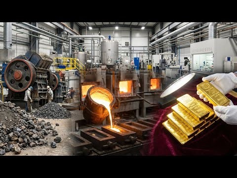 Inside the 24K Gold Refinery: From Raw Mining Ore to Pure Gold Bars (Full Process)