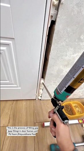 Professional Door Frame Installation Using PU Foam – Efficient Gap Filling Technique