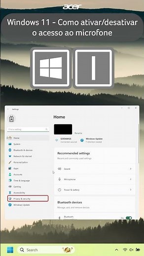 Windows 11 - Como ativar/desativar o acesso ao microfone