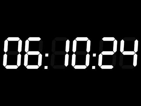 12h Hour Clock Digital 'Work Day' 06-18 White 16:9 4K