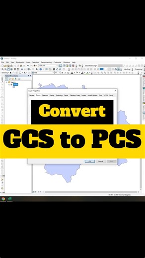 How to convert GCS to PCS in ArcGIS #arcgis #esri #arcmap