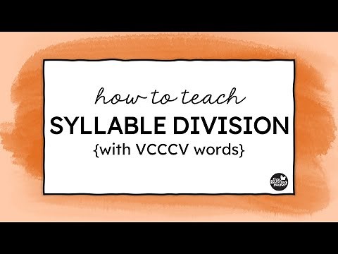 Teaching VCCCV Syllable Division