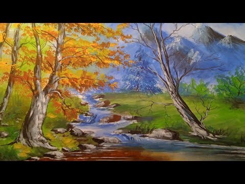 Nature drawing with pencil colour painting / Water coloring painting tutorial