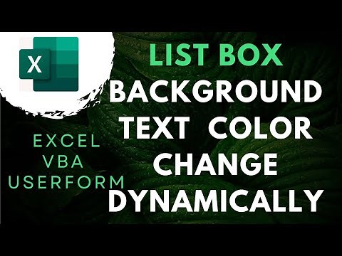 vba userform listbox listview background and font text color change