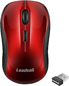 Amazon.com: LeadsaiL Wireless Mouse, 2.4Ghz USB Cordless Mouse for Laptop, Compact Silent Mice, 4 Buttons, 3 Adjustable DPI, Ergonomic Optical Mouse for MacOS and Windows Coumpter, Notebook : Electronics