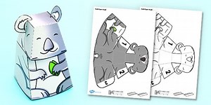 3D Koala Paper Model Activity