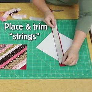 28K views · 517 reactions | String piecing is a fun, free-form style of creating unique quilt blocks with simple strips of irregular widths. It's similar to paper piecing, but simpler! Here's how. | McCall's Quilting | Facebook