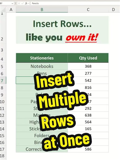 Insert Multiple Rows at Once in Excel: Quick Guide