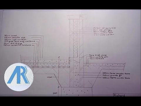 Technical Drawing Strip Foundation Detail