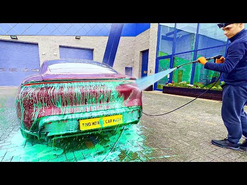 Washing THREE Brand New Porsche Taycan's