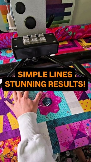 Sometimes straight-line quilting is exactly what a block needs! Here I’m using the 4-N-1 Machine Quilting Ruler with our Piece N Quilt PopSocket Ruler Grip attached to the top—just enough control to add clean, beautiful texture and a little extra interest. I’ll be sharing my full process of custom machine quilting this incredible quilt soon… and trust me, you don’t want to miss it! Plus, inside the PNQ Academy, you’ll find over 150 step-by-step quilting videos to keep your inspiration flowing. M