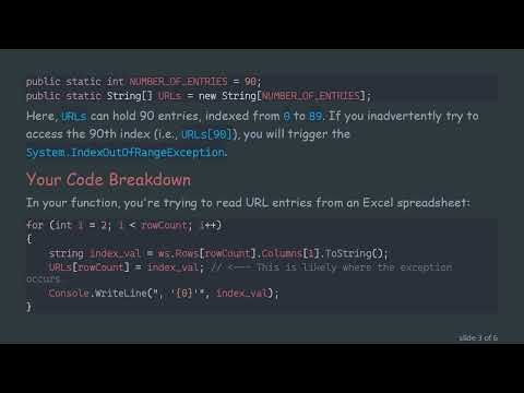 Understanding System.IndexOutOfRangeException in C# : Troubleshooting Your Console Outputs